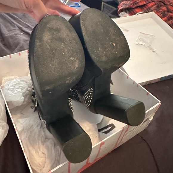 Jeffrey Campbell Hell Yes Black Studded Boots - Picture 6 of 7